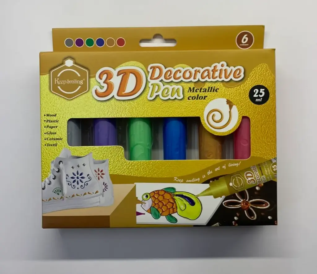 [3D06F] 3D DECORATION PEN 25ML*6TUBES 