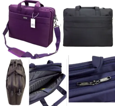 [T45] 15.6" BAG BLACK/BLUE/GREY/BROWN/*RED DOUBLE ZIPPER WITH CUSHION